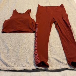 Athleta Salutation Pocket 7/8 Leggings and top